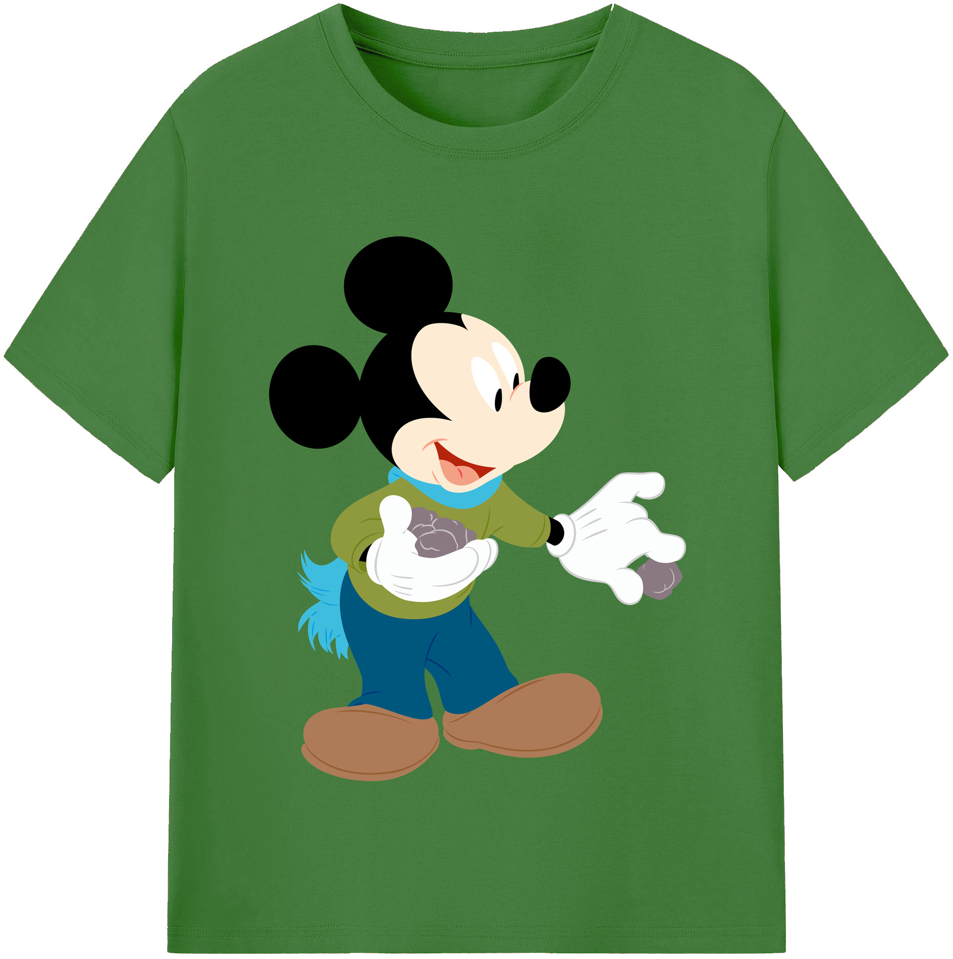 （画像用） ミッキーマウス Mickey Mouse レディースカジュアルプリントTシャツ（綿100％）